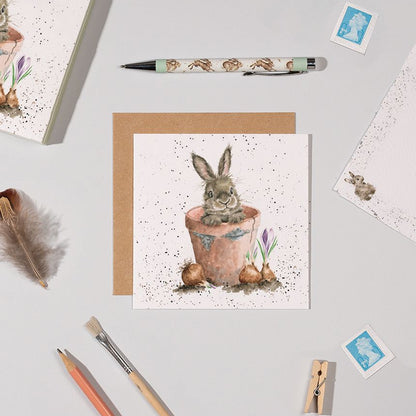 Flowerpot Bunny Notelet Set | 12 Cards and Envelopes | Wrendale Designs