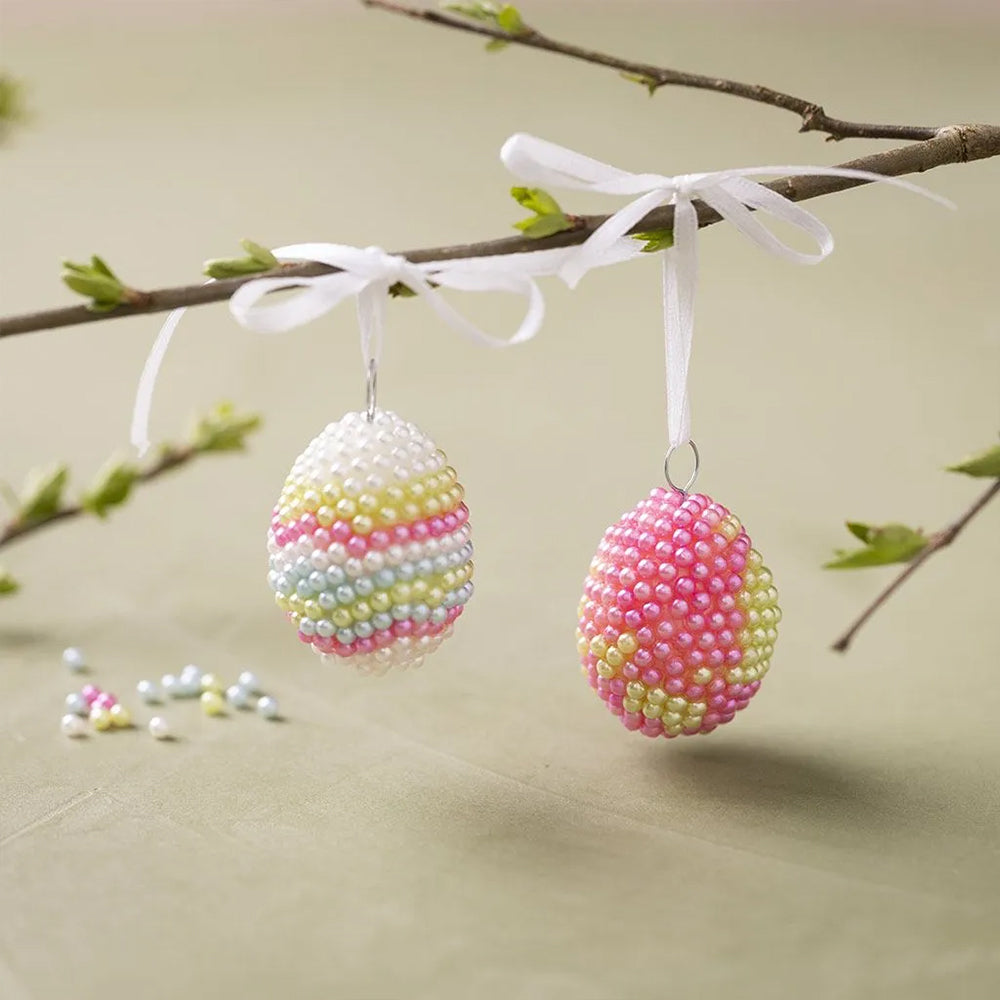 Easter Eggs Modelling | Mini Craft Kit for Kids | Beaded Eggs | Makes 2