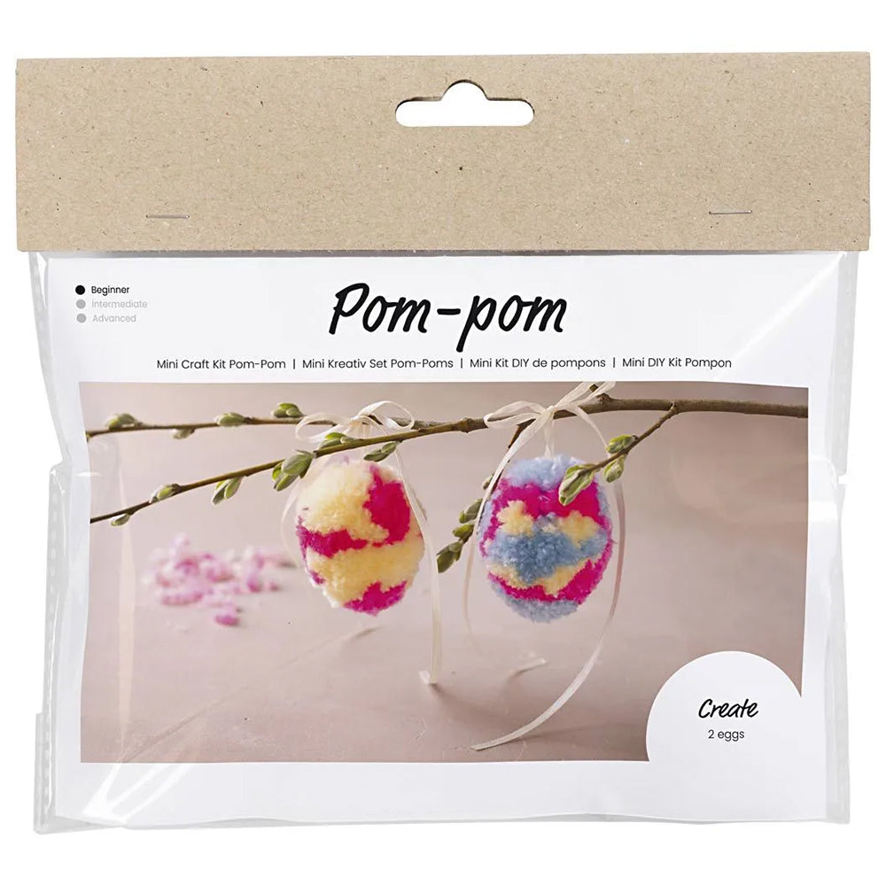 Hanging Pom Pom Easter Eggs | Kids Wool Craft Kit | Makes 2